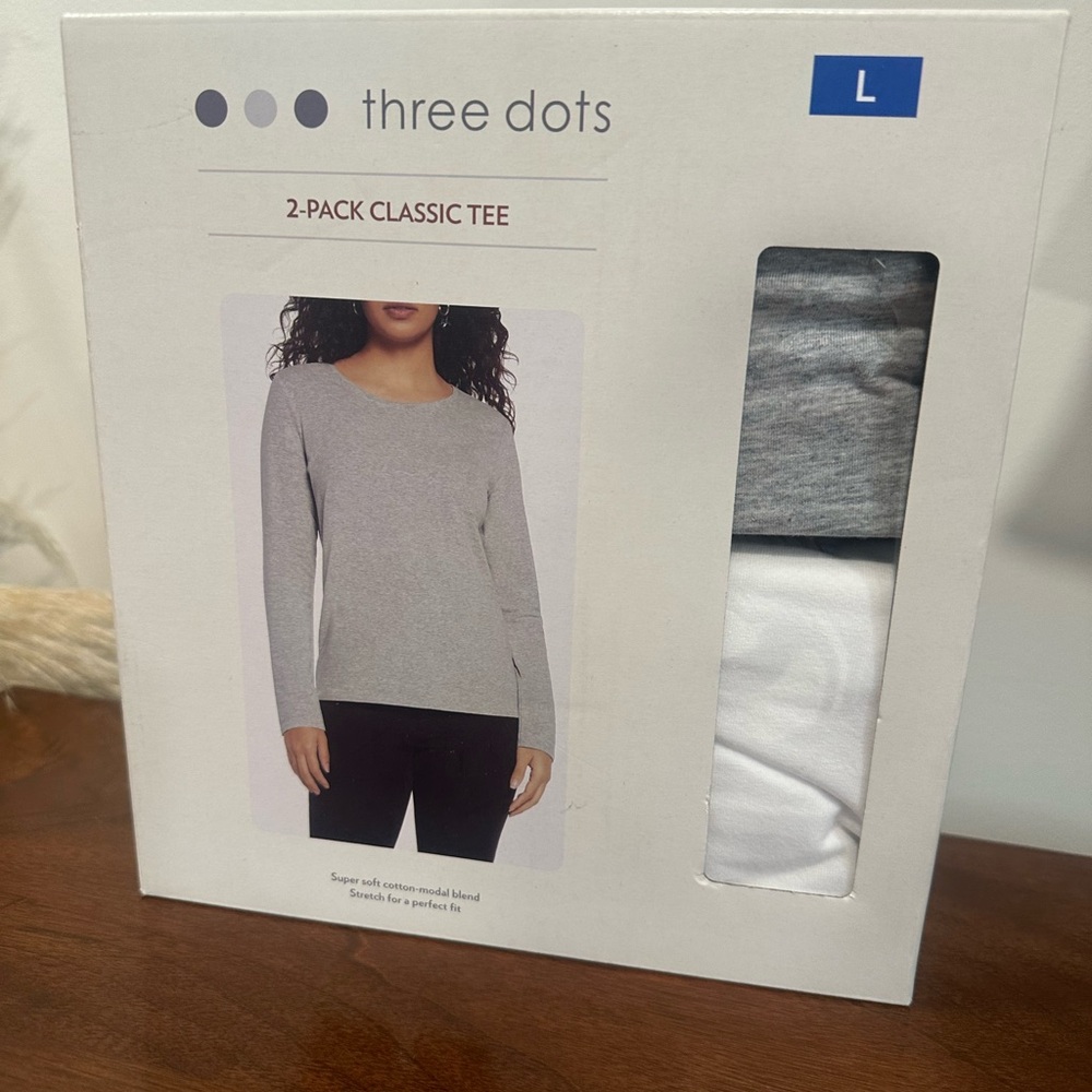 NWT Three Dots 2-Pack Classic Tee Set 🤍✨